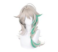 Cosplay Wig Linen Mix Green Wig Long Straight Fiber Wigs Halloween Cosplay Wigs (Linen Mix Green)
