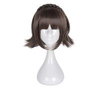 Cosplay Wig,Persona 5 Makoto Niijima Cosplay Wig,Short Dark Brown Wig,with Free Wig Cap,Halloween Costume Cosplay,for Christmas Carnival party