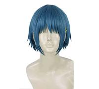 Cosplay Wig,Puella Magi Madoka Magica Miki Sayaka Cosplay Wig,Short Blue Wig,with Free Wig Cap,Halloween Costume Cosplay,for Christmas Carnival party