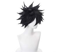 Cosplay Wig Synthetic Black Hair Anime Cosplay Wig Dabi Hair Heat Resistantr + Wig Cap