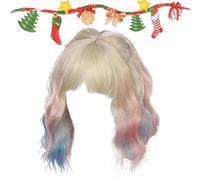 Cosplay Wig with Bangs | Dress Up Colorful Short Curly Wigs with Bangs - Role Playing Prop - for Costume Party Stage Performances Photography Gathering Halloween Women Girls