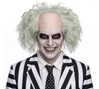Cosplay Wigs, Mens White Blonde Short Curly Wig | Mad Scientist Einstein Bald Wig for Cosplay Halloween Party Movie