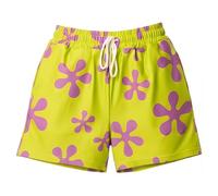 Cosplaya Lime Green Purple Star Shorts Trunks for Womens Adult Teens - Swim Suit Pink Halloween Costume Cosplay, Womens Green and Purple, S
