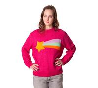 Cosplaya Rainbow Star Cute Sweater for Womens - Adult Teens Women Pullover Holiday Christmas Halloween Outfit, Pink, Small