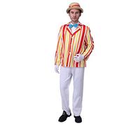 CosplayDiy Men's Costume Uniform for Mary Poppins Bert Cosplay, Whole Set, Small