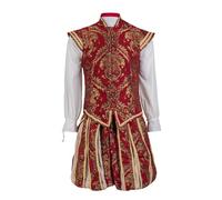 CosplayDiy Men's Tudor Costume Set - Red M