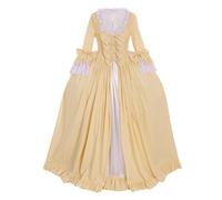 CosplayDiy Women's Queen Marie Antoinette Rococo Ball Gown Victorian Dress Costume Yellow, Yellow, XXL
