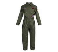 CosplayStudio Aviator Suit Costume | Fighter Pilot Jumpsuit | Olive Green | Size: L