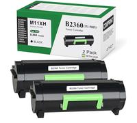 Cosprint B2360 B2360dn M11XH Toner Cartridges(8,500 Pages High Yield) Compatible with Dell B2360dn B2360 B3460 B3465 B2360d B2360dn B3460dn B3465dn B3465dnf 2360d 3460dn Printers(Black,2 Packs)
