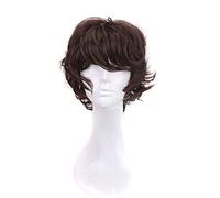 Cosroad Anime Bungo Stray Dogs Dazai Osamu Cosplay Wig Heat Resistant Men Short Brown Curly Hair Cosplay Costume Wigs One Size Dazai Osamu