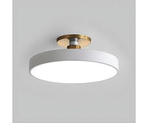COSRUB Circular Ceiling Light Fixture, Modern Semi Flush Mount Ceiling Lamp for Living Room Bedroom Dining Room Kitchen(White,19.68)