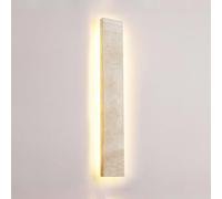 COSRUB Long Strip LED Outdoor Wall Lights, Backlit Linear Travertine Wall Sconce Minimalist Rectangle Stone Exterior Wall Lamp for Porch Patio Garden Stairs(60cm/23.62in)