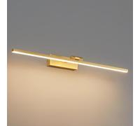 COSRUB Long Strip LED Vanity Wall Sconce, Minimalist Dimmable Bathroom Mirror Light Modern Adjustable Linear Wall Lamp for Makeup Frame Picture Lighting(Gold,60cm/23.62in)