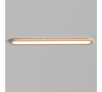 COSRUB Long Strip Wood Flat Panel Light, Modern LED Flush Mount Ceiling Lights Japanese Ultra Thin Wooden Ceiling Lamp for Hallway Living Room(3 Modes,80cm/31.49in)
