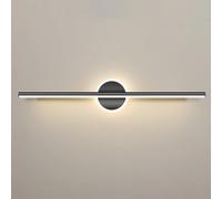 COSRUB Modern Linear LED Vanity Lamp, Long Strip Light Over Mirror Horizontal Minimalist Bathroom Wall Sconces for Shaving Makeup Lighting(Black(3 Modes),60cm/23.62in)