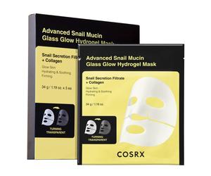 COSRX Advanced Snail Mucin Glass Glow Hydrogel Face Masks Skincare 3 EA Collagen Face Mask Travel Essentials Stocking Stuffers Korean Skin Care