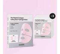 COSRX The Peptide Collagen Lifting Glow Hydrogel Face Masks Skincare 3 EA, Collagen Face Mask, Travel Essentials, Overnight Face Mask, Korean SkinCare