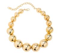 COSSIKA Choker Necklace Exaggerated Big Bead Ball Choker Necklace for Women Fashion Temperament Goth CCB Clavicle Chain Christmas Jewelry