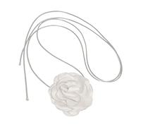COSSIKA Flowers Neck Chain Simple Fabric Flower Long Ribbon Choker Necklaces Neckband Clavicle Chain Choker Party Gift Fabric Flower