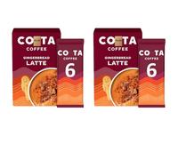 Cossta Instant Gingerbread Latte Sachets - 6 x 17g, Spiced Coffee Mix, Cozy & Creamy (Pack of 4)