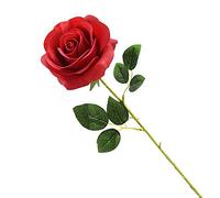 Cosswe Artificial Silk Rose Artificial Rose Eternal Flowers Single Stem Gift Wrapped Roses for Wedding Bouquets Anniversary Party Hotels Office Decoration (Red)