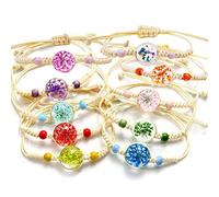 Cosswe Friendship Bracelets for Girls,10Pcs Handmade Braided Bracelets Adjustable Friendship Braided Bracelet Colorful Flowers Woven Bracelet for Women Teen Girls Birthday Party Favors