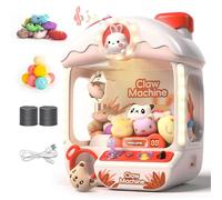cossy Claw Machine for Kids, Mini Claw Machine with Light and Music, Cute Rabbit Arcade Games Console with 24 Coins, 10 Toys and 10 Twist Eggs, Skill-Building Grabber Toy, for Kids 3+