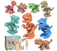 cossy Dinosaur Toys Age 3+ for Boys, Take Apart Dinosaur Toys for Kids with Electric Drill, DIY Construction Buliding Set, STEM Educational Gift for Boys Girls, 8 Pack