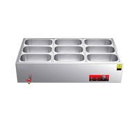 Cost-Saving Commercial Food Warmer - Heavy-Duty, Large Capacity Stainless Steel Buffet Server, The Solution for Restaurants, Catering & Hotels(E9-40.55" L x 22.44" W x 9.45" H)