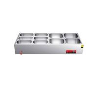 Cost-Saving Commercial Food Warmer - Heavy-Duty, Large Capacity Stainless Steel Buffet Server, The Solution for Restaurants, Catering & Hotels(F6-53.54" L x 22.44" W x 9.45" H)