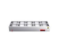 Cost-Saving Commercial Food Warmer - Heavy-Duty, Large Capacity Stainless Steel Buffet Server, The Solution for Restaurants, Catering & Hotels(G2-66.54" L x 22.44" W x 8.66" H)