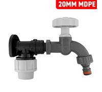 Cost Wise 20mm Water Pipe Mdpe Compression Back/wall Plate With Pvc Dial Tap+Ptfe Tape
