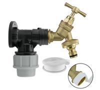 Cost Wise 25mm Mdpe Wall Plate/back Plate With Solid Brass Bib Tap+ Click-Lock Connector+ Ptfe Tape