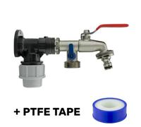 Cost Wise 25mm Waterpipe Mdpe Back/wall Plate With Double Outlet Lever Tap +Universal Garden Hose Connector