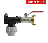 Cost Wise 25mm Waterpipe Mdpe Back/wall Plate With Full Flow Valve+Geka Type Brass Claw Fitting Hose Connector