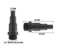 Cost Wise 3/42 Bsp Male Threaded Multi-Size Hosetail For Pumps And Filters,3/4" Bsp Male Thread Will Measure 26mm Across The Thread