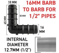 Cost wise Automatic Watering Connector - Fitting: 13mm Elbow (Pack Of 5), Barbed Connector For 13/16mm Irrigation Pipe