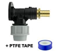 Cost Wise Back/wall Plate For 25mm Mdpe Water Supply Pipe With A 19mm (3/4")Brass Hose Barb