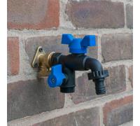 Cost Wise Double Outlet Ultra Tough Nylon Garden Tap,butterfly Handle,1/2"bsp Inlet Thread(Tap Only)