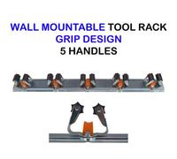 Cost Wise Garden Shed/garage Wall Mounted Tool Tidy Rack With Flexi Rubber Rollers For Tight Grip (Rack Of 5 Holders)