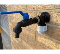 Cost Wise Garden Watering Mdpe Wall/back Plate+Tough Nylon Tap+Ptfe Tape+Quick Connector, For 20mm Mdpe Pipe