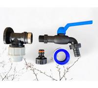 Cost Wise Garden Watering Mdpe Wall/back Plate+Tough Nylon Tap+Ptfe Tape+Quick Connector, For 20mm Mdpe Pipe