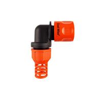 Cost Wise Lockable Angle Garden Hose Fitting For 1/2" Hose, Locking Twist Connector, Black