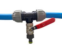 Cost Wise Mdpe Water Pipe Tee Off Metal Full Flow Valve With Universal Garden Hose Click Connector,available For 20mm,25,or 32mm Water Suppl