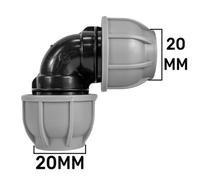 Cost Wise Mdpe Water Supply Pipe Compression Fitting, 20mm Elbow, Rated 10 Bar Bulk Saver Pack Of 5