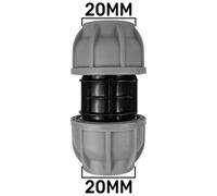 Cost Wise Mdpe Water Supply Pipe Compression Fittings,20mm Straight,bulk Saver Pack Of 5,10 Bar Pressure Rating