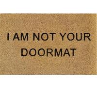 Cost Wise Natural Coir 60cm x 40cm heavy duty doormats with rubber base with funny message (1 am not your doormat)