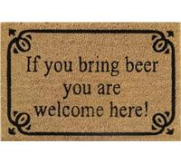 Cost Wise Natural Coir 60cm x 40cm heavy duty doormats with rubber base with funny message (bring beer)