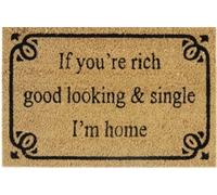 Cost Wise Natural Coir 60cm x 40cm heavy duty doormats with rubber base with funny message (good looking)