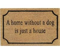 Cost Wise Natural Coir 60cm x 40cm heavy duty doormats with rubber base with funny message (home without a dog)